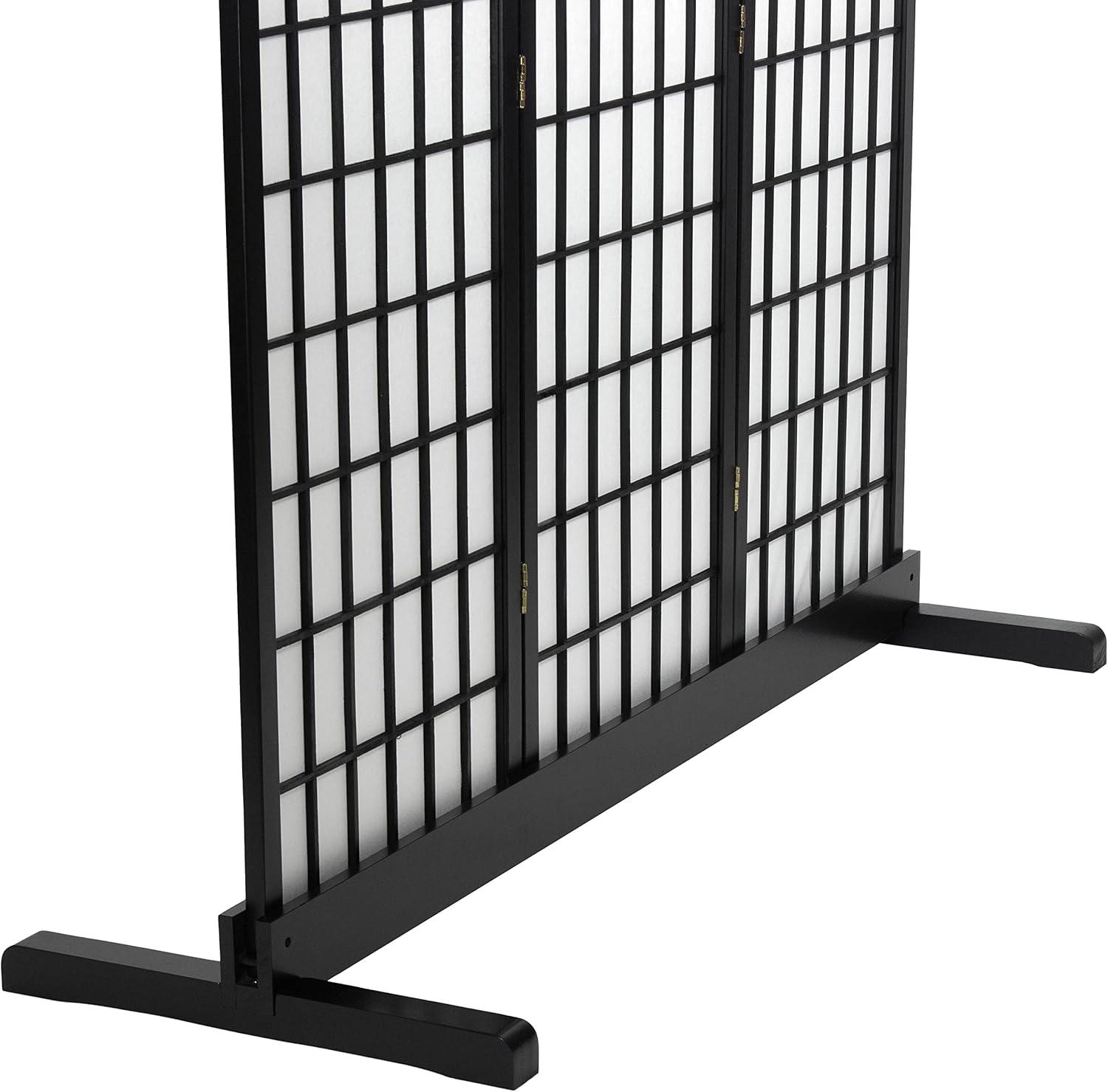 Room Divider Stand Black 3 Panel