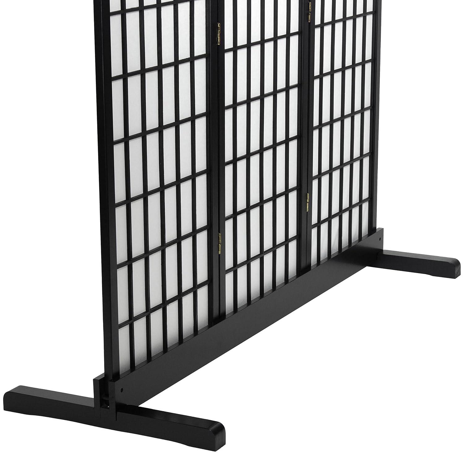 Room Divider Stand Black 3 Panel