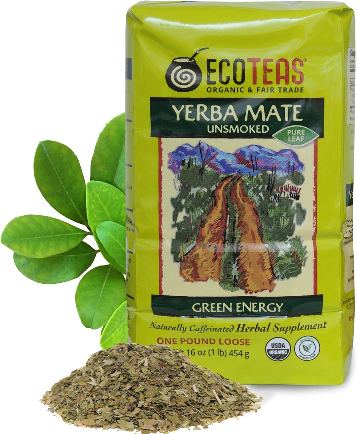 Organic Unsmoked Yerba Mate Loose Leaf Tea 16 oz