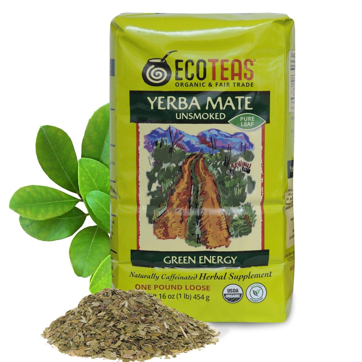 Organic Unsmoked Yerba Mate Loose Leaf Tea 16 oz