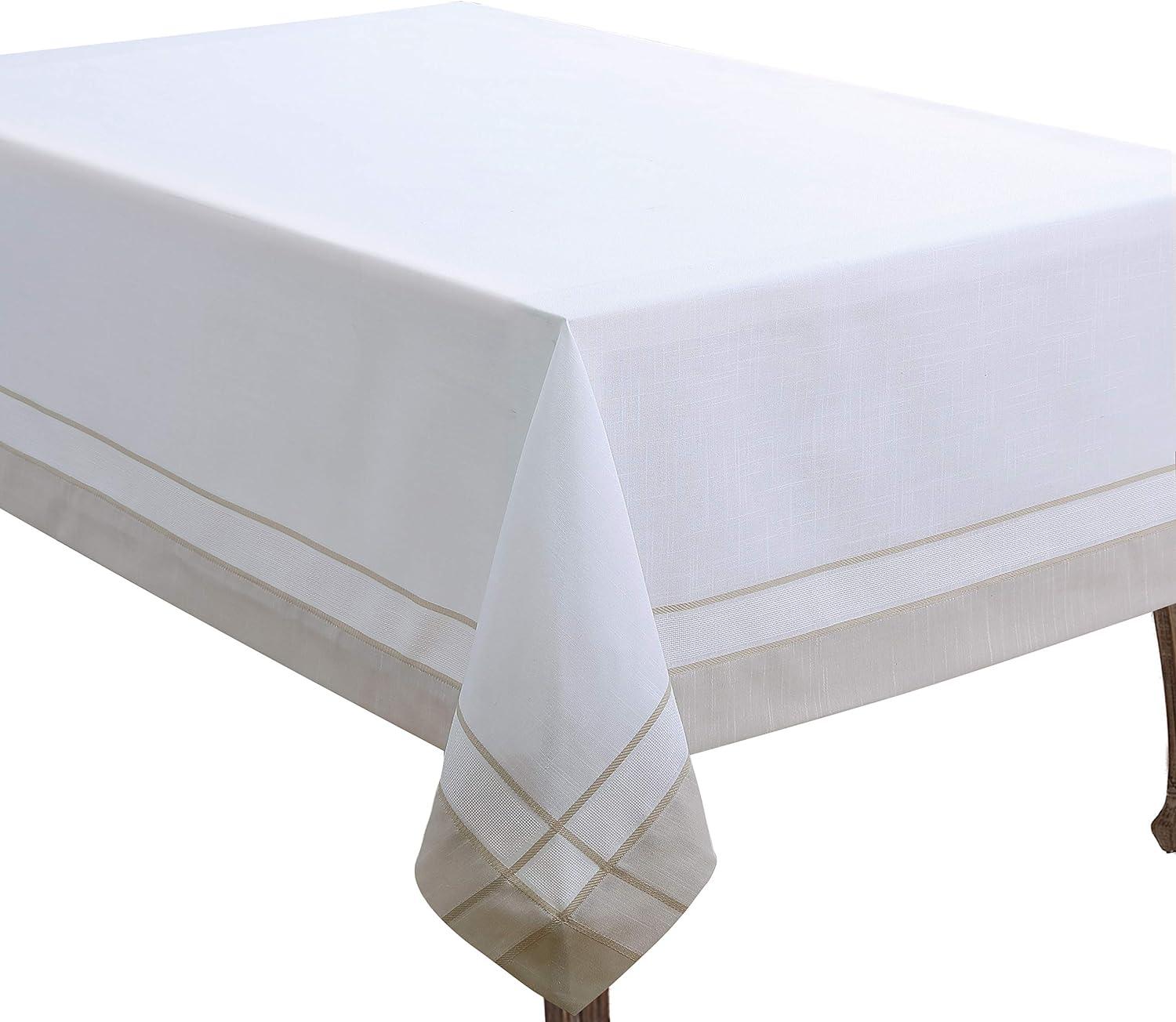 Saro Lifestyle Everyday Tablecloth With Banded Border Design