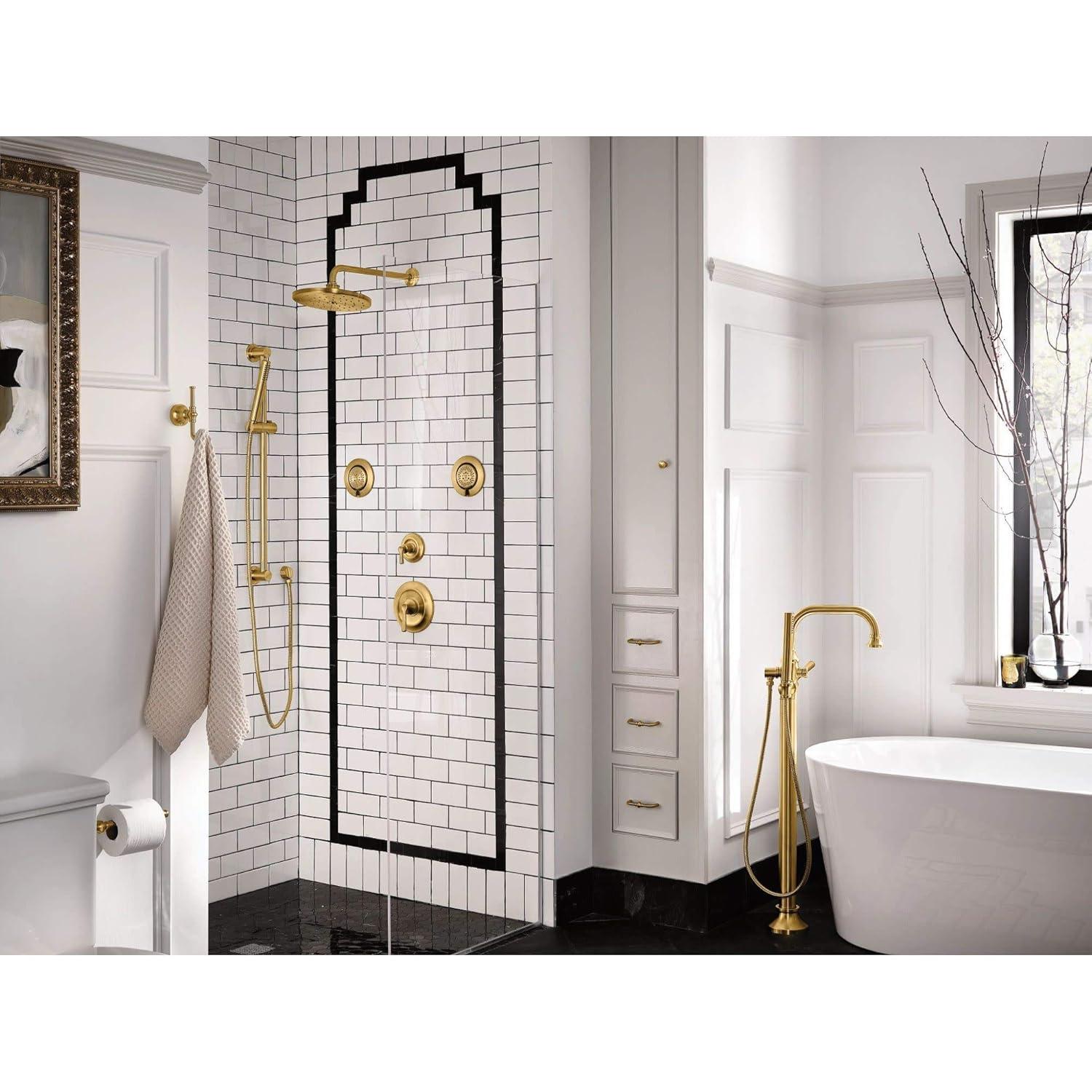 Colinet Single Handle Floor Mounted Clawfoot Tub Faucet with Handshower