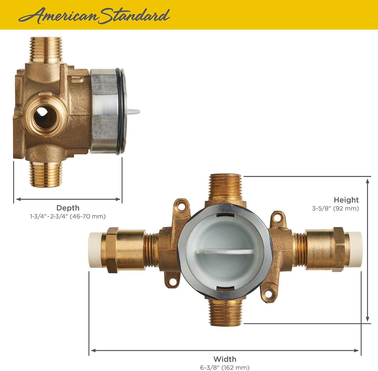 Universal Brass Shower Rough-In Valve with CPVC Inlets