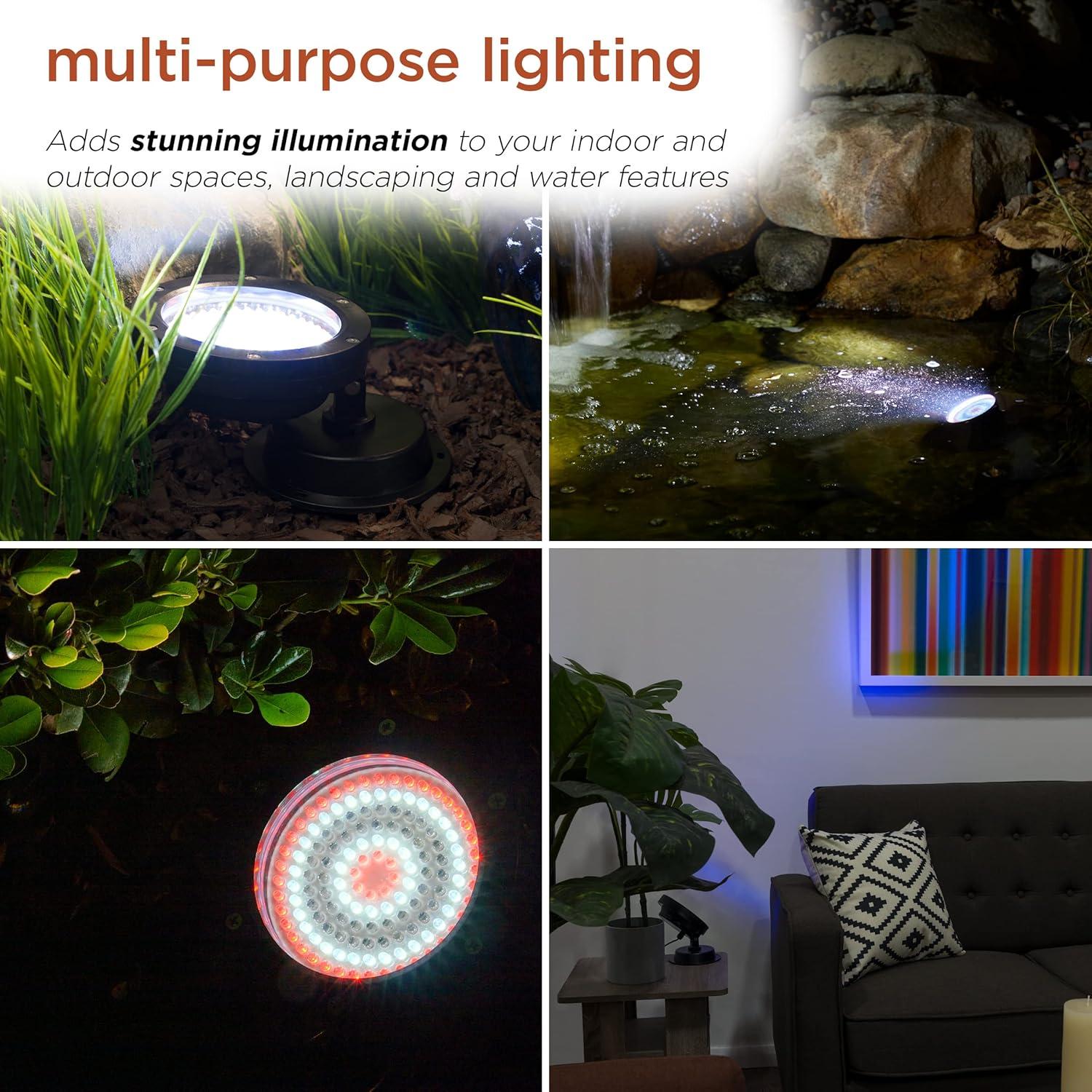 8W Color-Changing Outdoor LED Pond Light with Plastic Housing