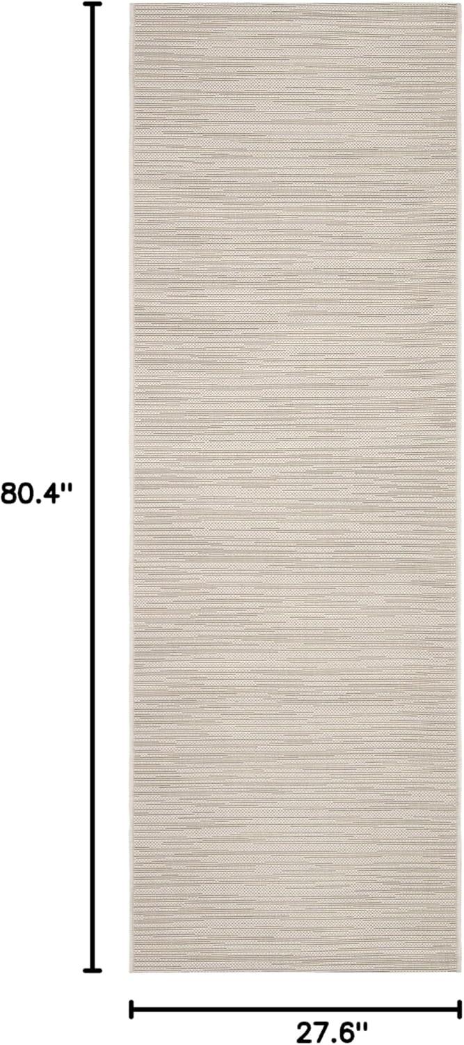 SAFAVIEH Courtyard Alana Contemporary Indoor/Outdoor Runner Rug, 2'3" x 6'7", Light Grey