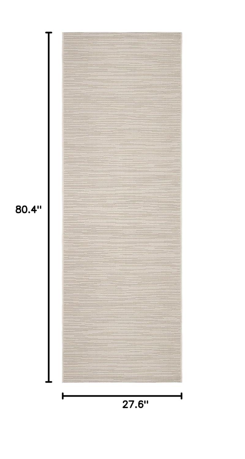 SAFAVIEH Courtyard Alana Contemporary Indoor/Outdoor Runner Rug, 2'3" x 6'7", Light Grey