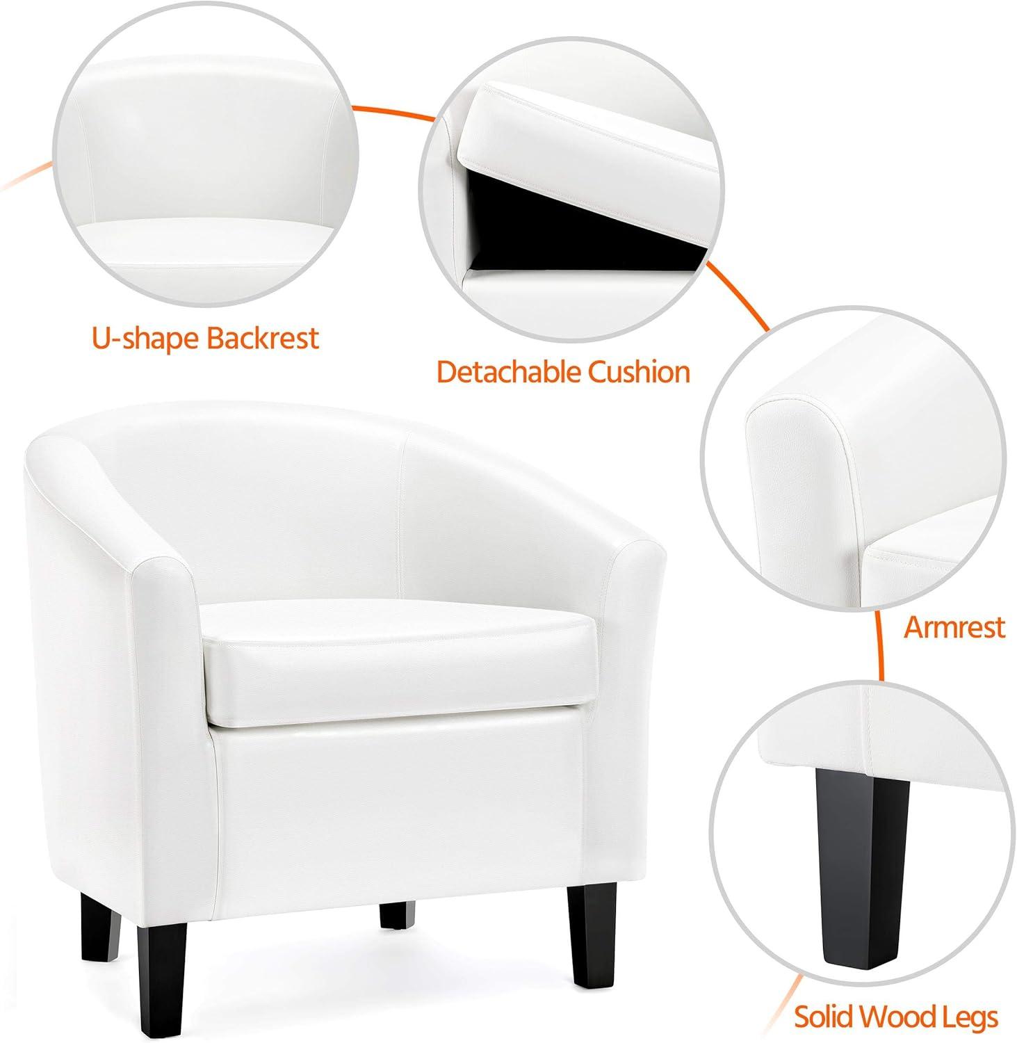 Yaheetech Faux Leather Accent Chair Armchair Club Chair For Living Room