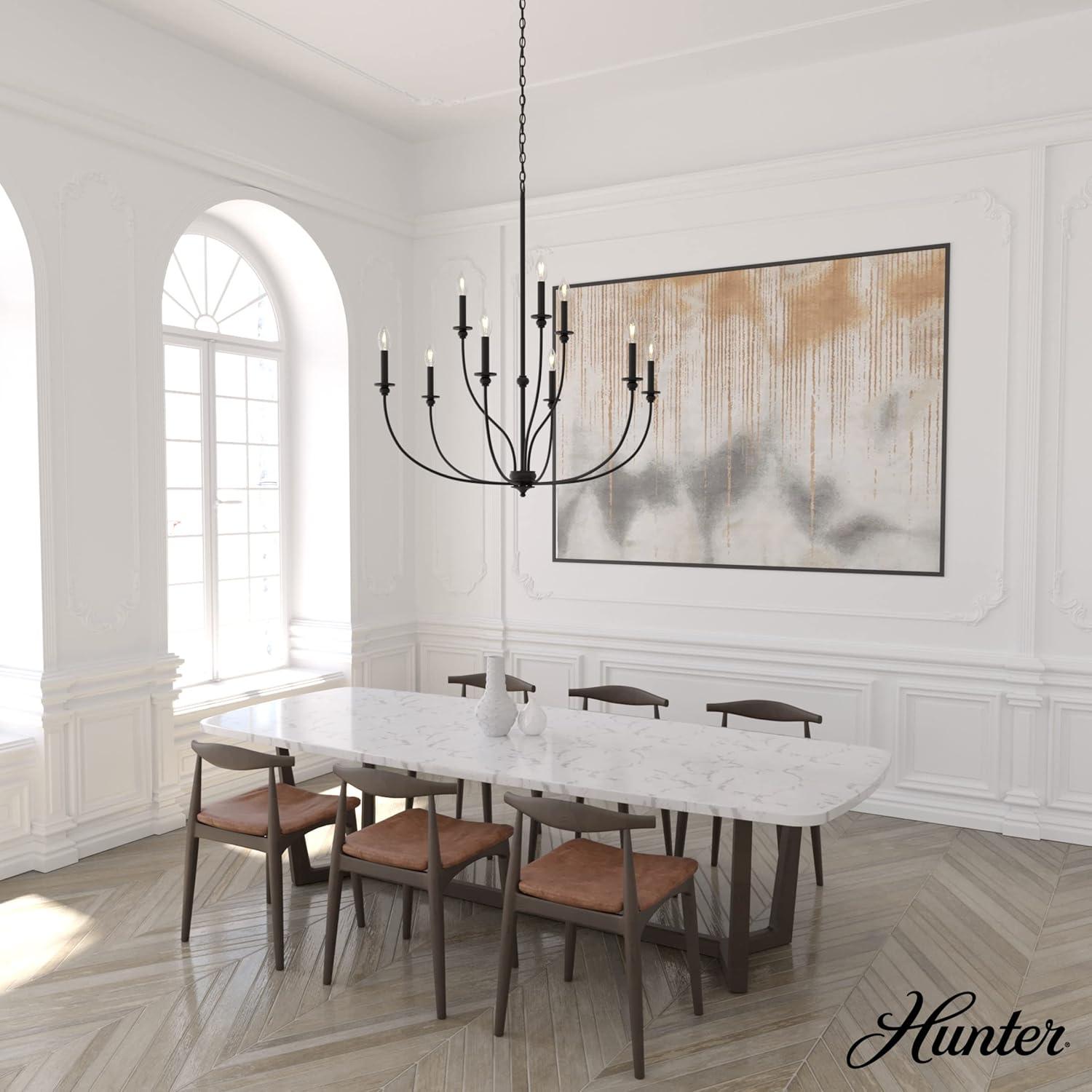 Matte Black 9-Light Candle Style Chandelier