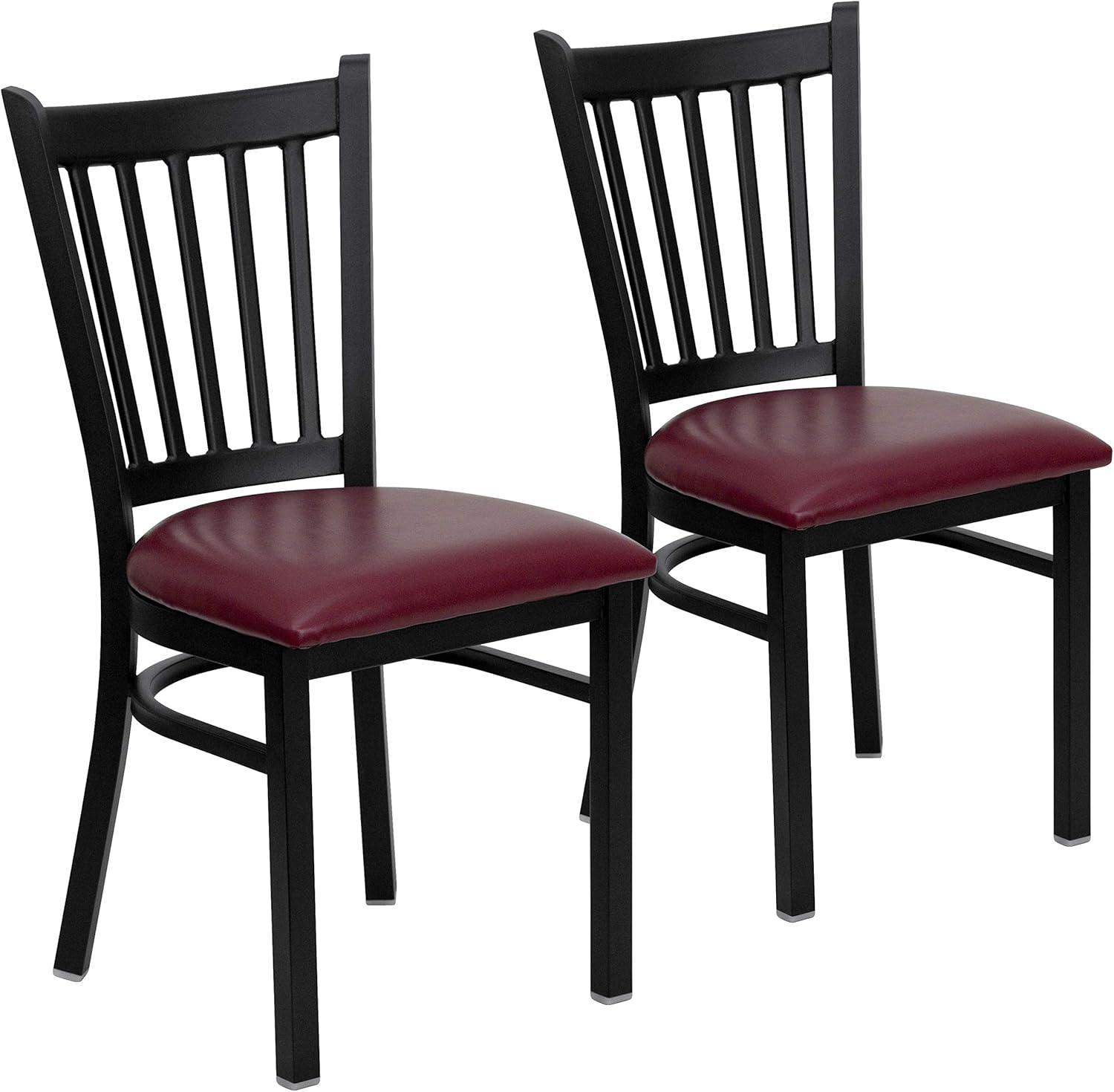 Flash Furniture Hercules Prompton Modern Vertical Back Metal Restaurant Chairs by Flash Furniture (Set of 2)