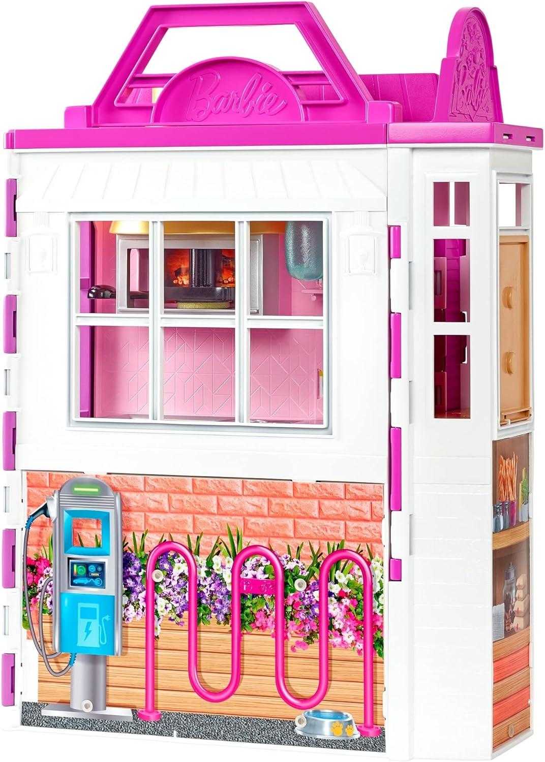 Barbie Cook ‘n Grill Restaurant Playset with 30+ Pieces Including Pizza Oven & Grill
