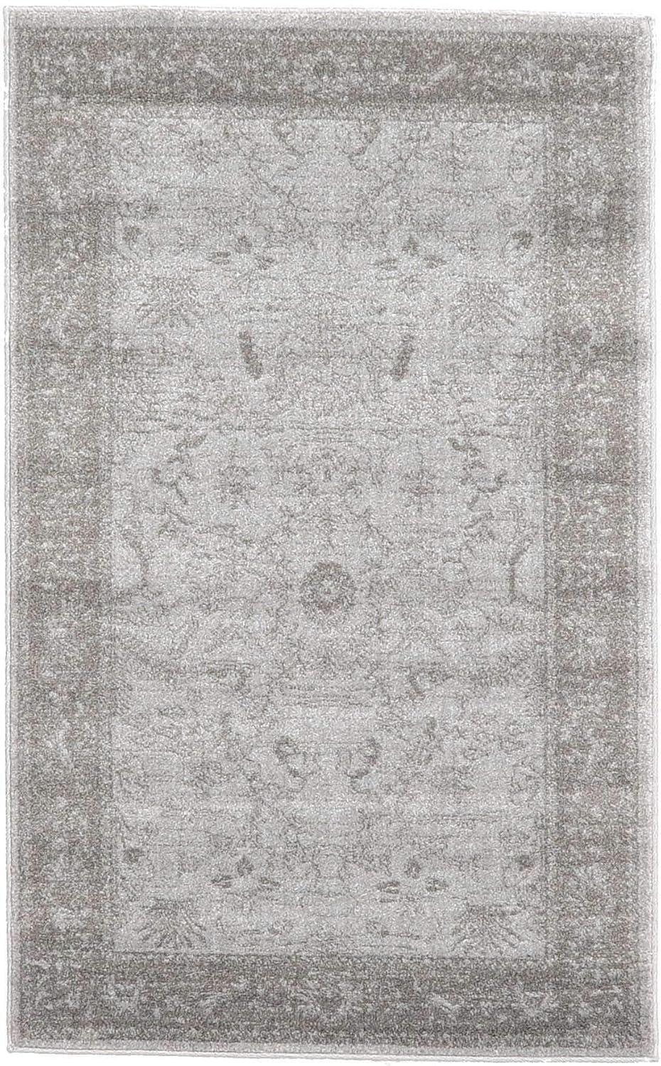 Unique Loom La Jolla Collection Area Rug - Floral (3' 3" x 5' 3" Rectangle Light Gray/Gray)