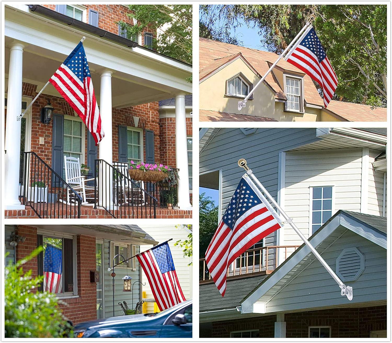 White Cast Iron Multi-Direction Flag Pole Holder