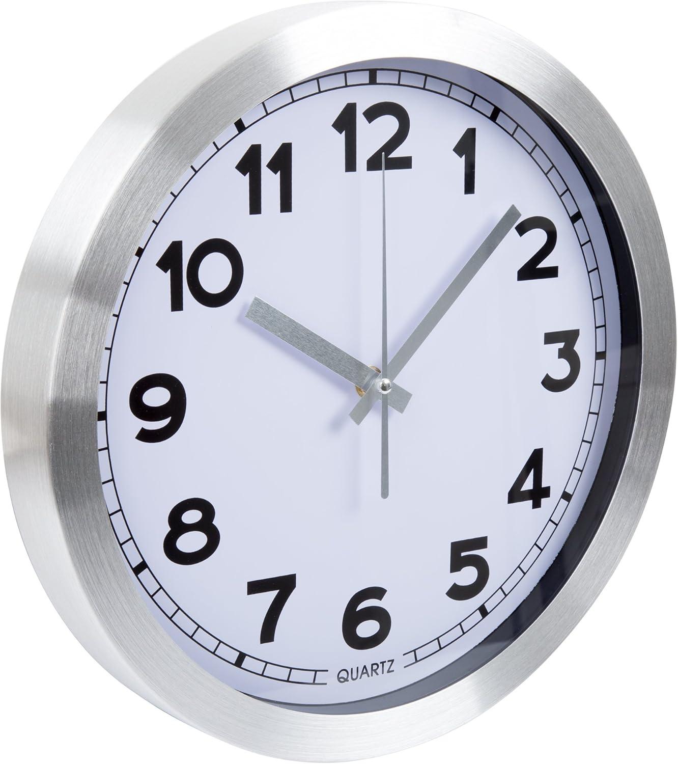 Everyday Home 12 Inch Brushed Aluminum Wall Clock