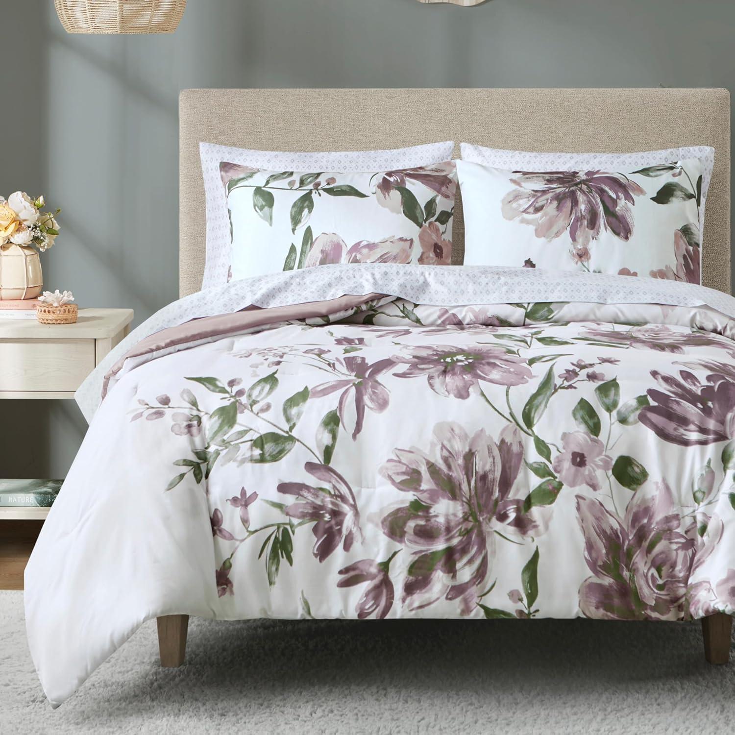 Floral Comforter Set with Bed Sheets