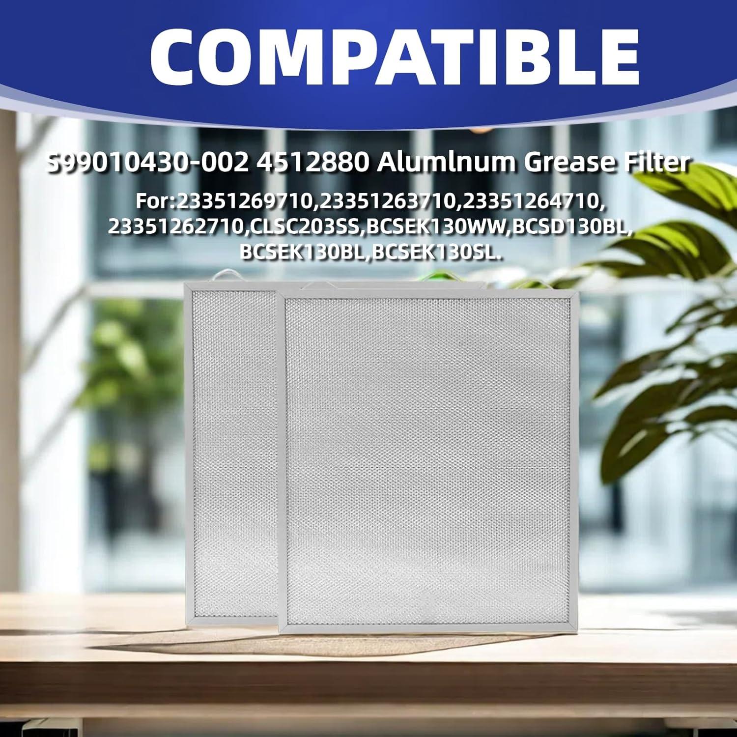 S99010430-002 Range Hood Filter Replacement – 13-7/8'' x 15-3/4" 4512880 Compatible with B.roan N.utone HPF30 Range Hood Filters Pack 2