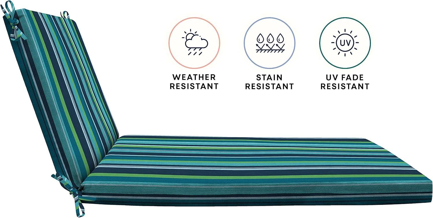 Honeycomb Outdoor Chaise Lounge Cushion - Stripe Poolside