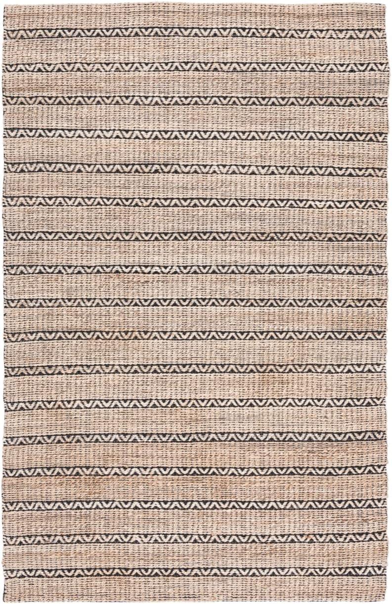 Natural Fiber NFB655 Flat Weave Indoor Area Rug - Black/Natural - 4'x6' - Safavieh