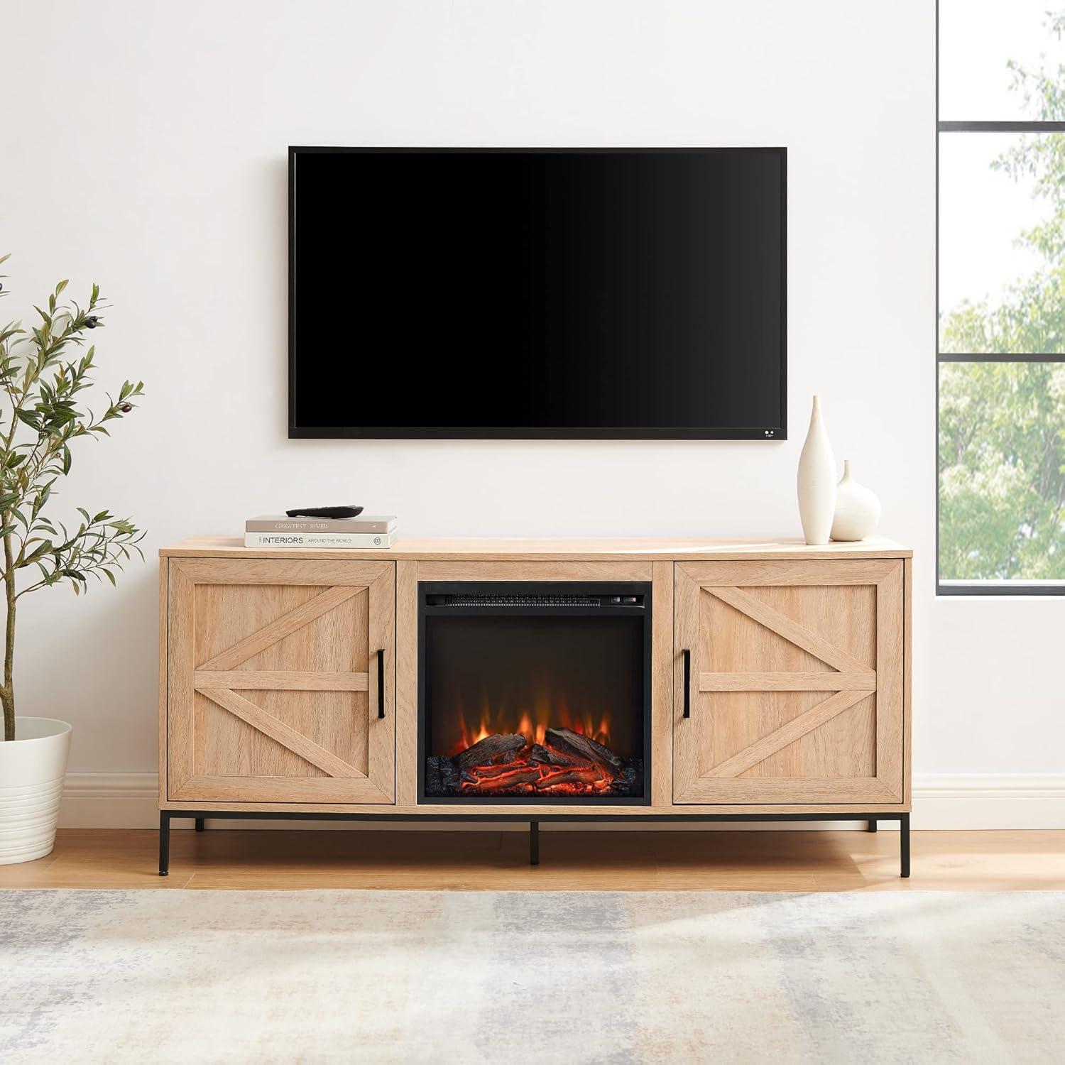 Letisia 58" 2-Door TV Stand with Electric Fireplace