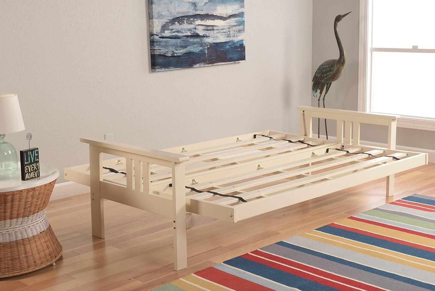 Monterey White Solid Wood Full-Size Futon Frame