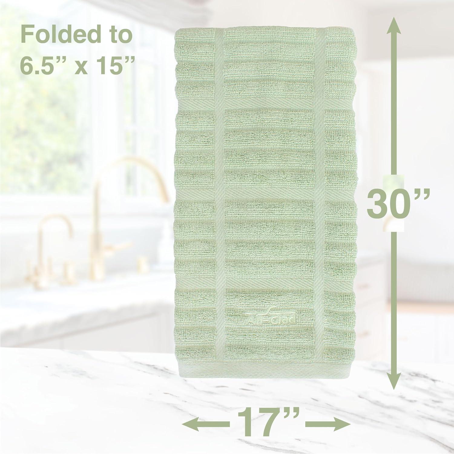 Pistachio Green Cotton Terry Kitchen Towel Set