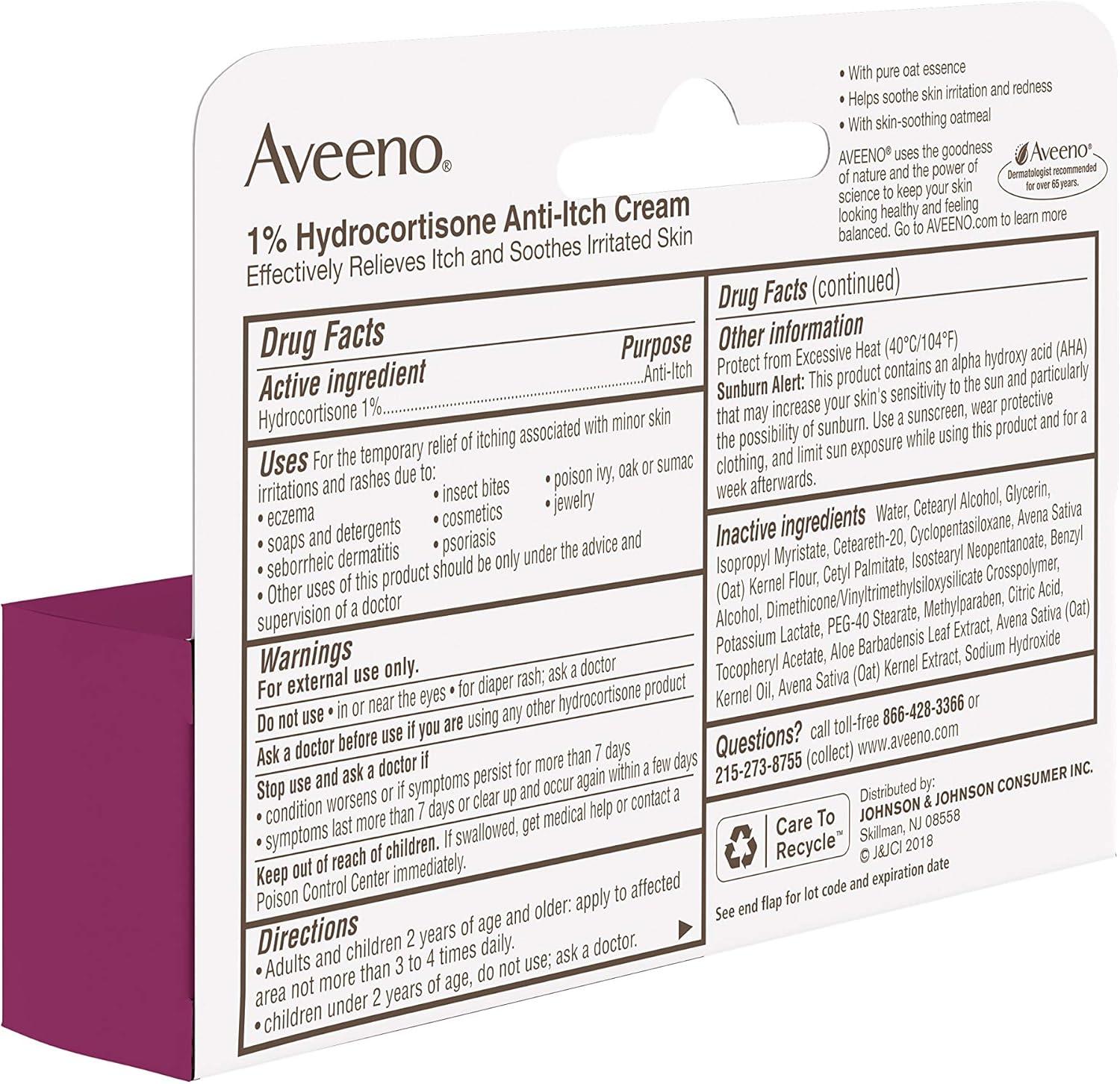 Aveeno Active Naturals Anti-itch Cream - 1oz
