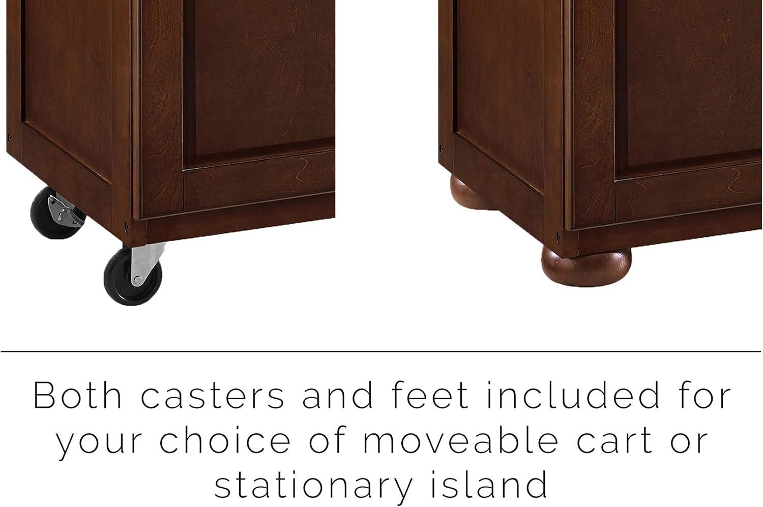 Crosley Eleanor Natural Wood Top Kitchen Island in Mahogany