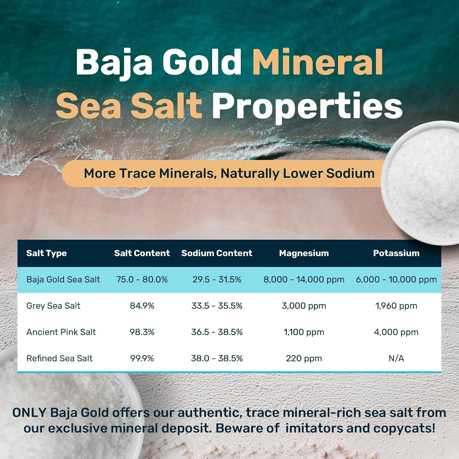 Baja Gold Salt Co. Mineral Sea Salt, Natural Grain - 1 lb