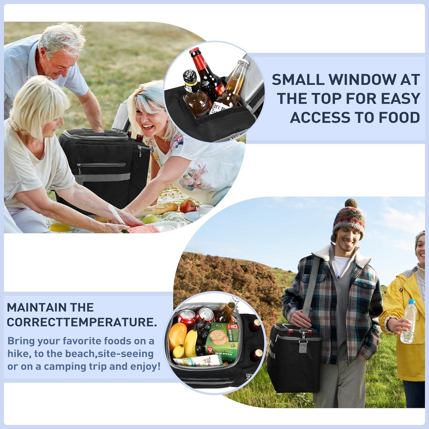 Tirrinia Tirrinia 27 Cans Cooler Bag, Dual Compartment Insulated Leakproof Coolers with Shoulder Strap by Tirrinia CB