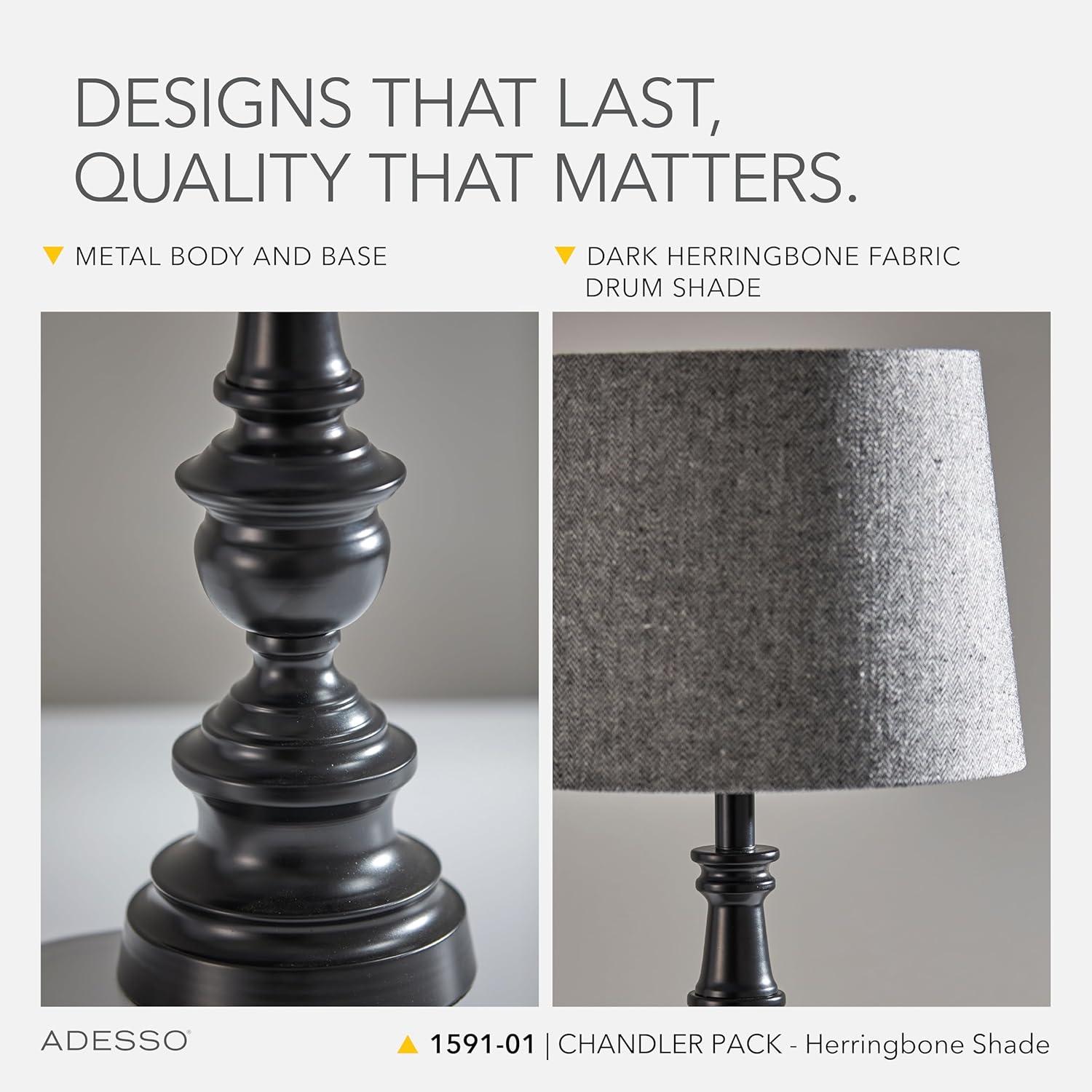 SIMPLEE ADESSO Chandler 3 Piece Floor and Table Lamp Set