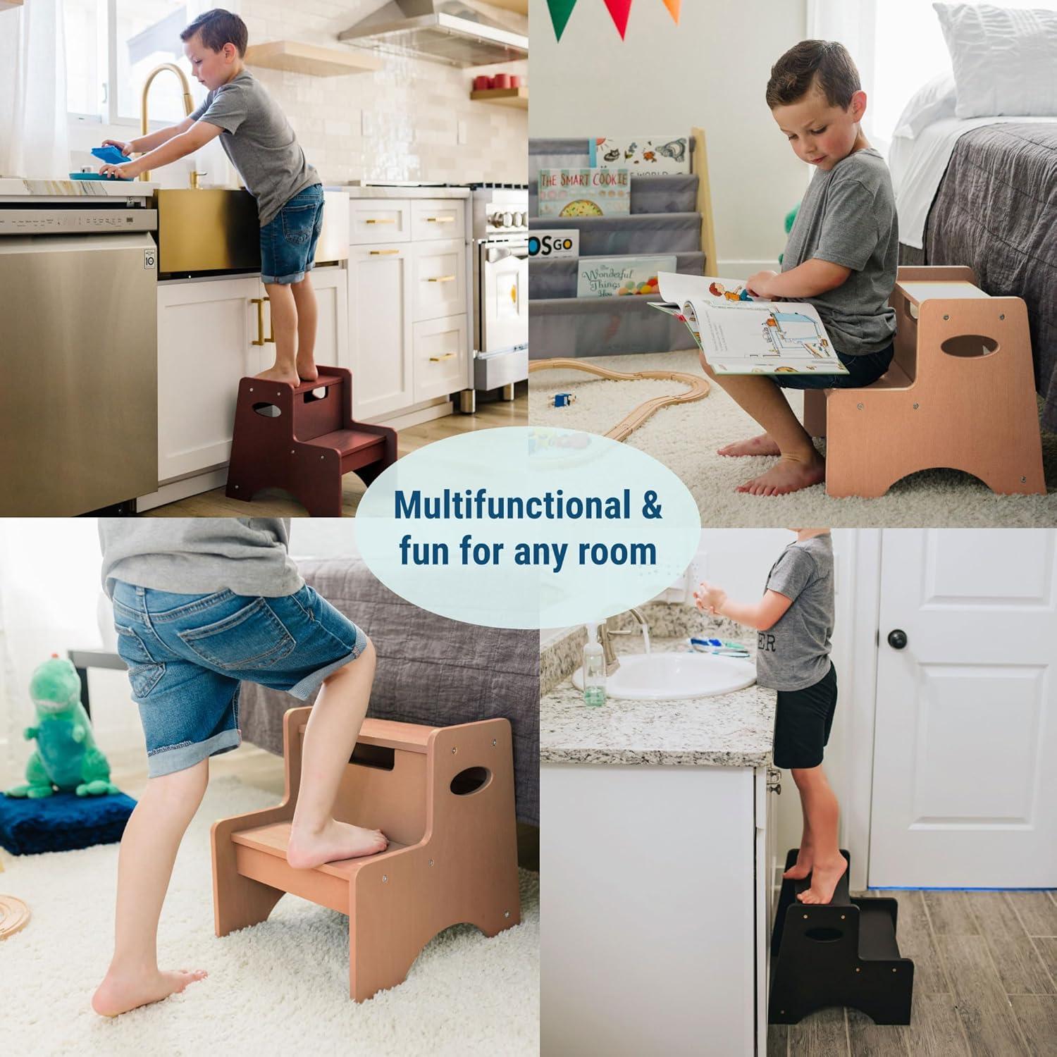 Classic Oak MDF 2-Step Stool