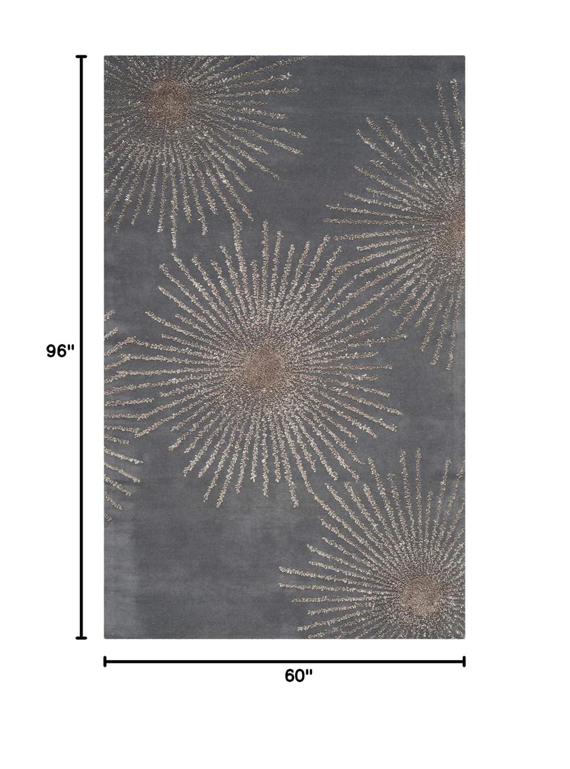 Soho SOH712 Hand Tufted Indoor Area Rug - Dark Grey/Silver - 5'x8' - Safavieh.