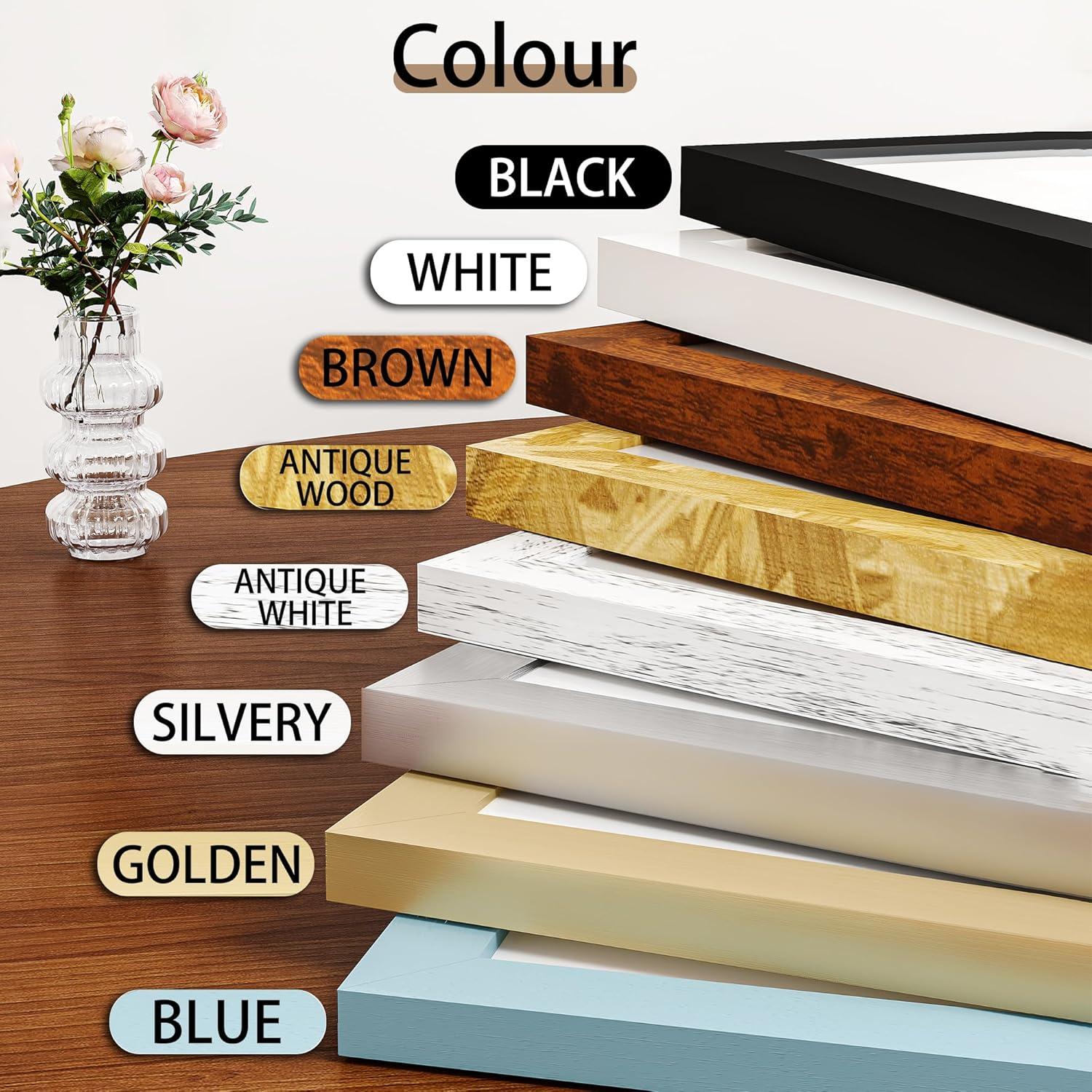 Picrit 8.5x11 Picture Frame Set of 12, Display 6x8 with Mat or 8.5 x 11 without Mat, Photo Frames for Wall Mounting or Table Top Display, Black