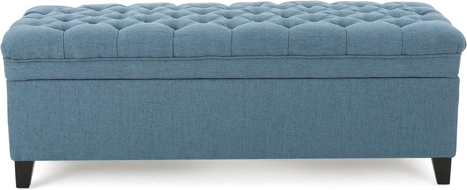 Juliana Storage Ottoman Blue - Christopher Knight Home: Upholstered Rectangular Bench, 250lb Capacity