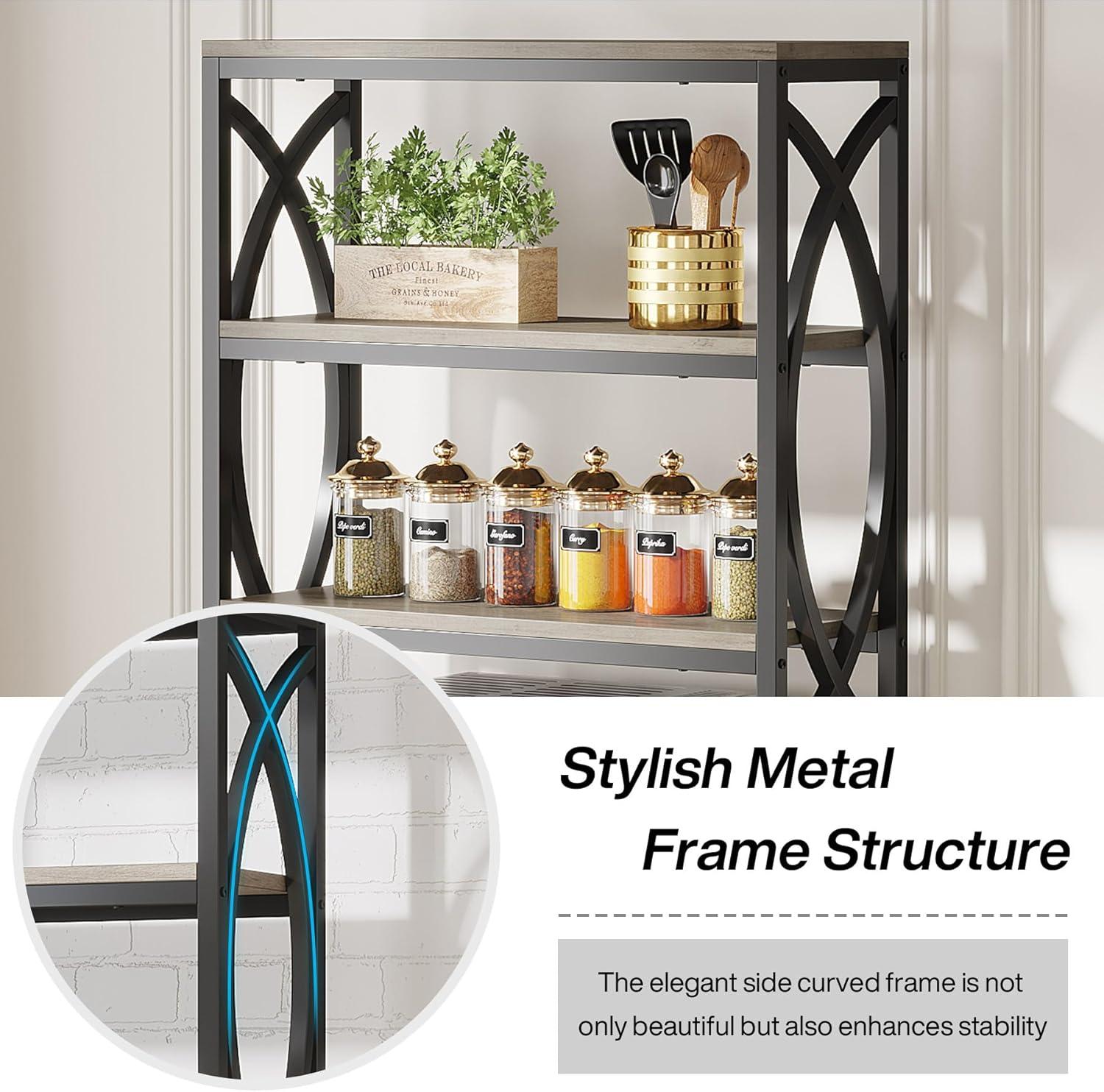 Gray Wood and Metal 6-Tier Bookshelf Set of 2