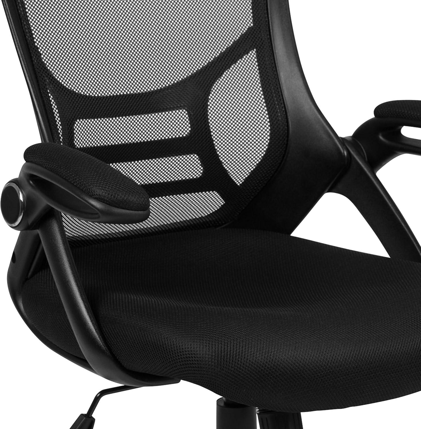 Ergonomic High-Back Black Mesh Swivel Office Chair with Adjustable Arms