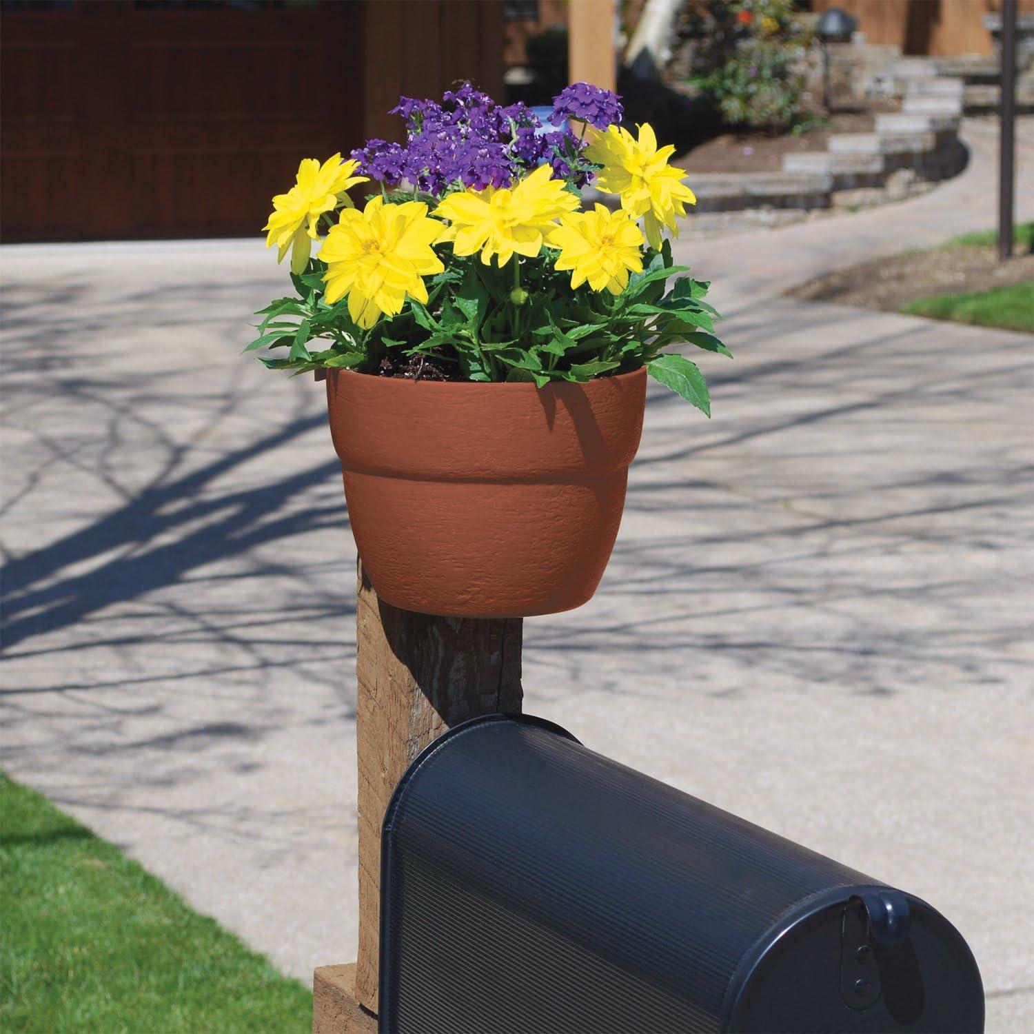 Terracotta Polyethylene Post Planter for Outdoor Spaces