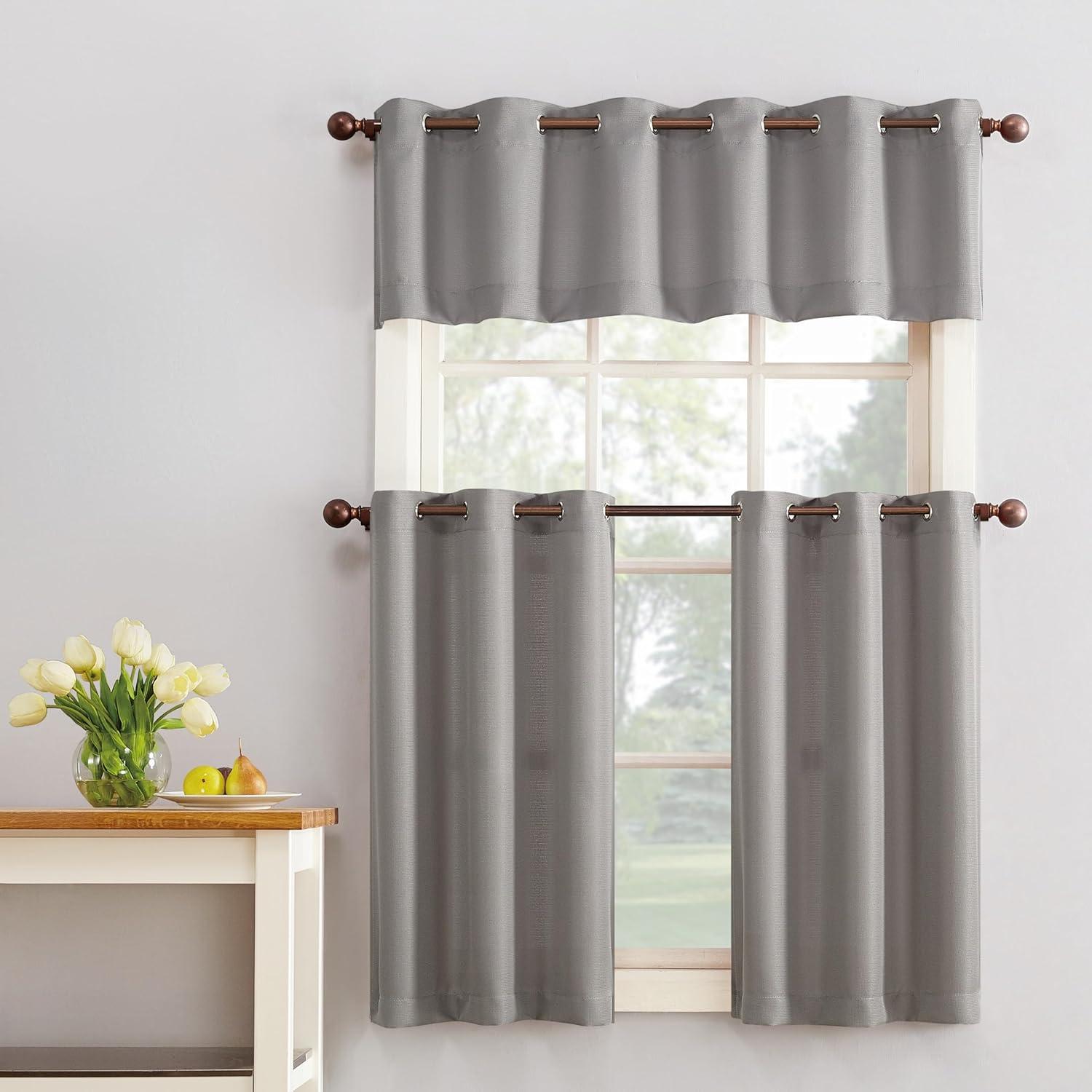 No. 918 Montego Window Curtain Valance/Kitchen Curtains, Set of 2, 56" x 24"