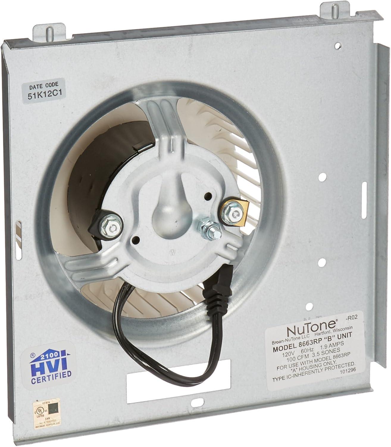 Broan NuTone S97017705 Service 8663RP Power Unit Assembly