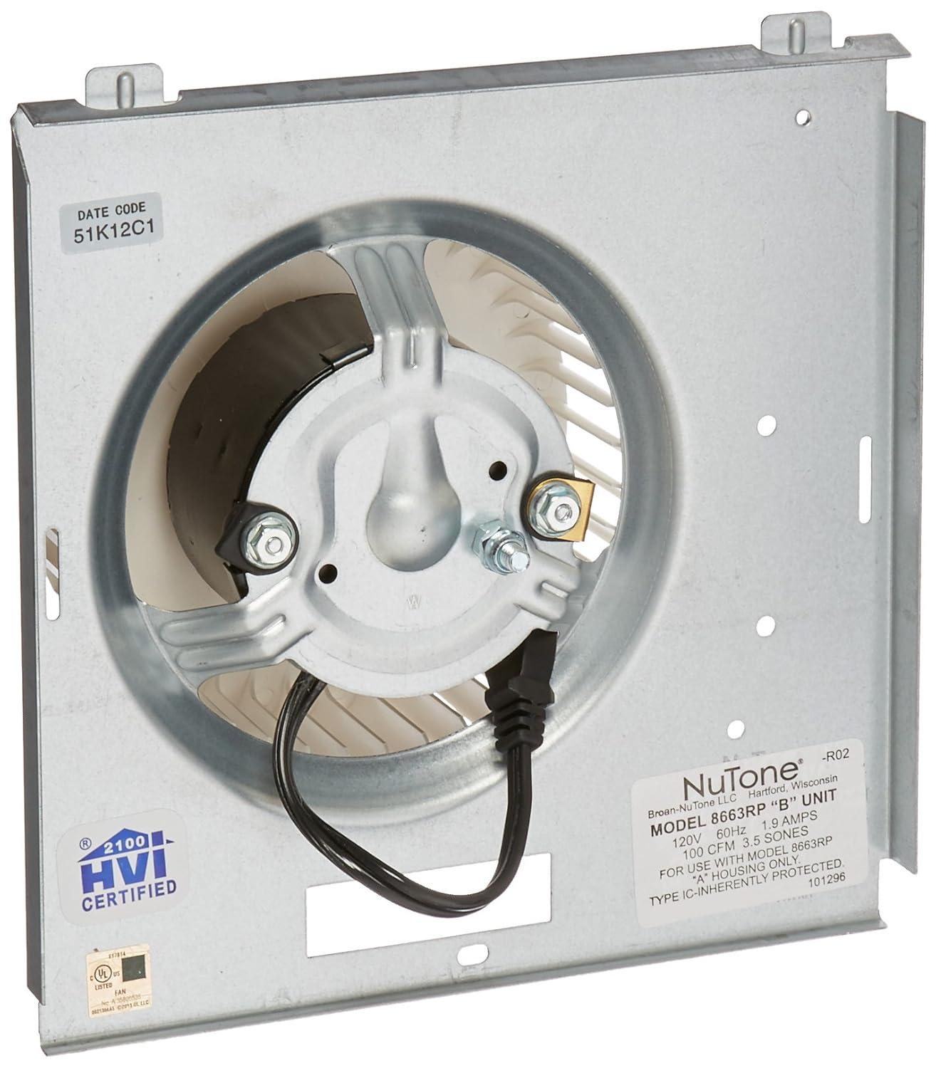 Broan NuTone S97017705 Service 8663RP Power Unit Assembly