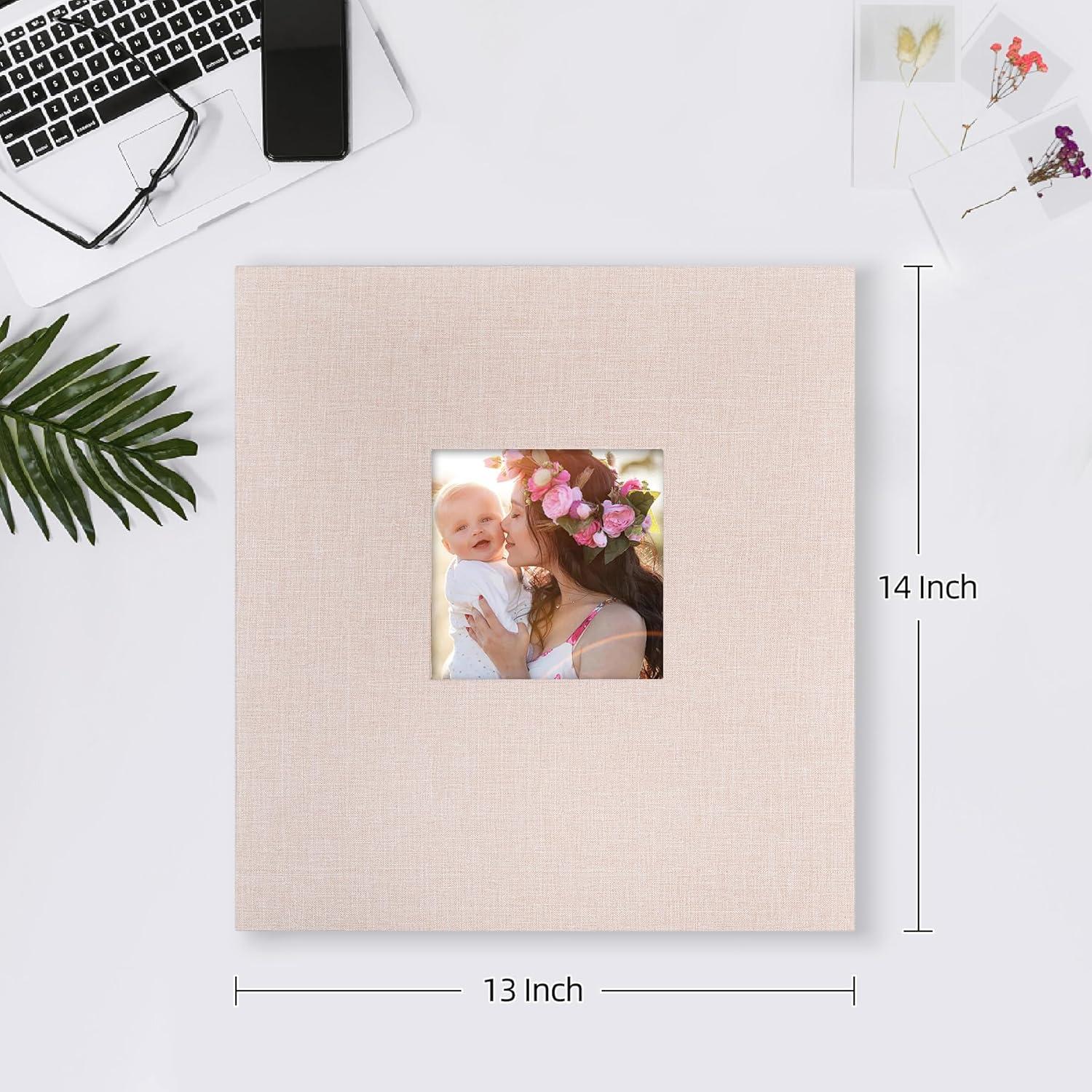 BEACHWATER POOL & SPA, LLC Linen Hardcover Photo Albu 1000 Photos Large Capacity For Family Wedding Anniversary Baby Vacation (Beige, 1000 Pockets)