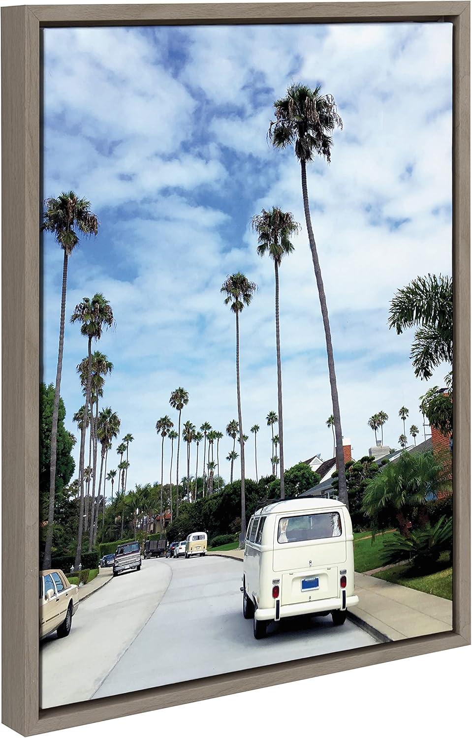 18" x 24" Sylvie La Jolla Commute by Rachel Dowd Framed Wall Canvas Gray - Kate & Laurel All Things Decor: Modern Nautical Digital Art