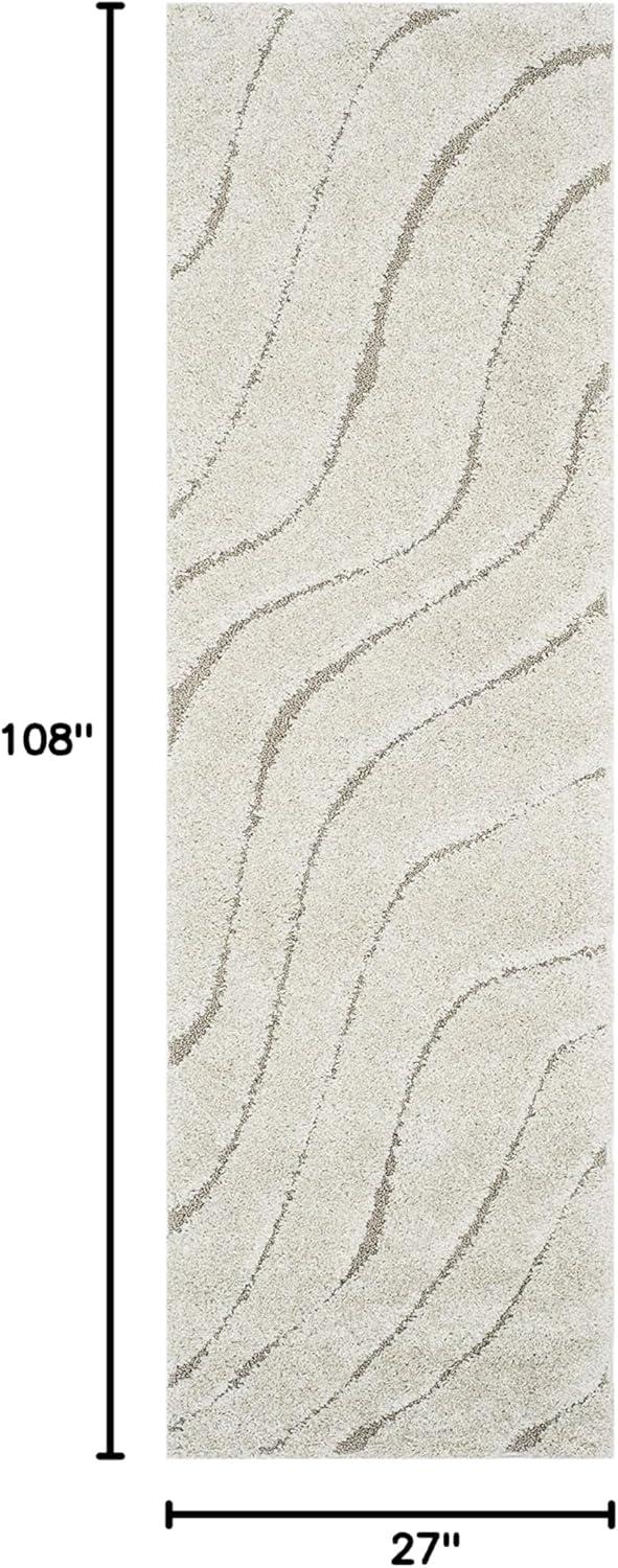 Florida Shag SG472 Power Loomed Indoor Runner Rug - Light Blue/Blue - 2'3"x9' - Safavieh