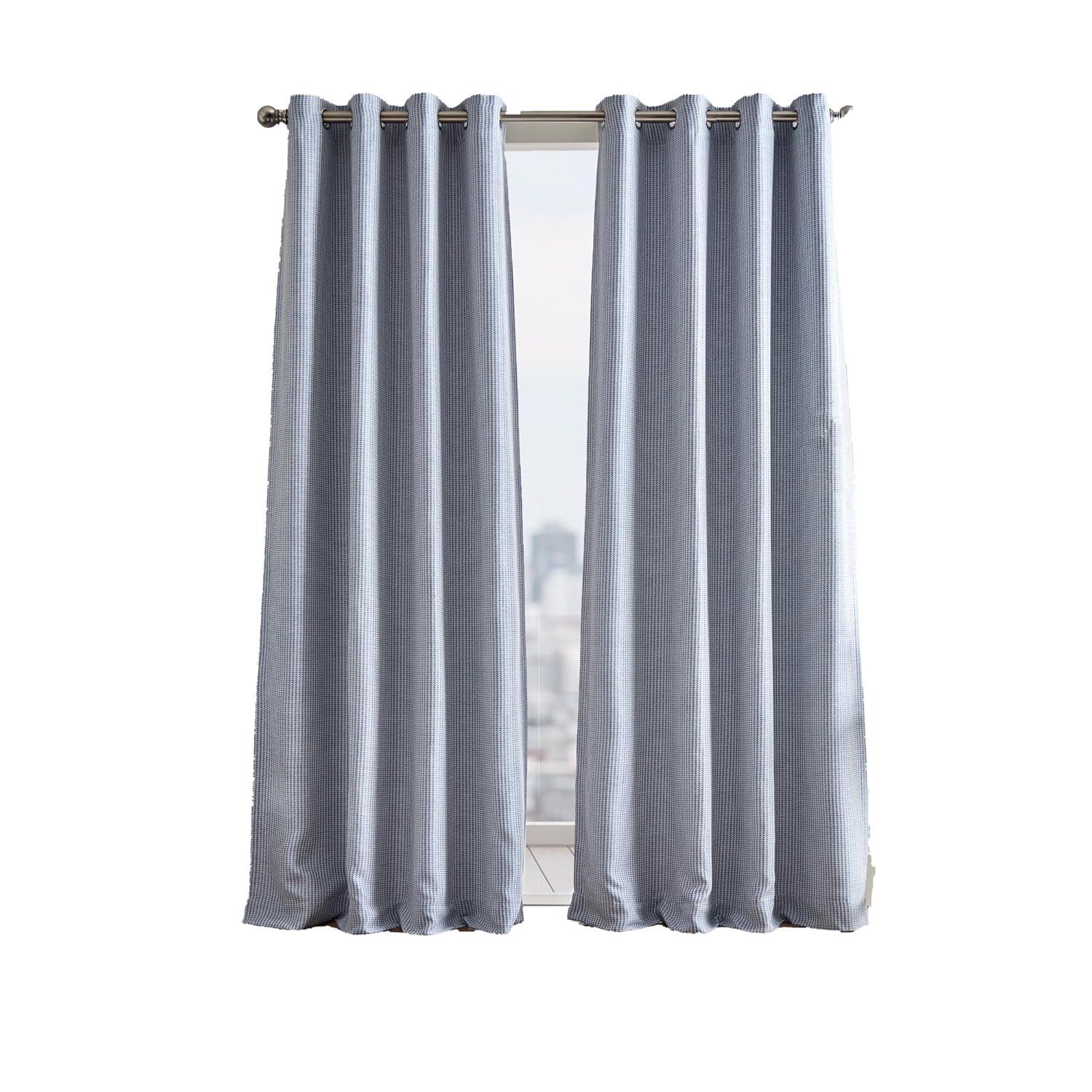 Martha Stewart Rivington Jacquard Room Darkening Lined Grommet Curtain Panels (Set of 2)