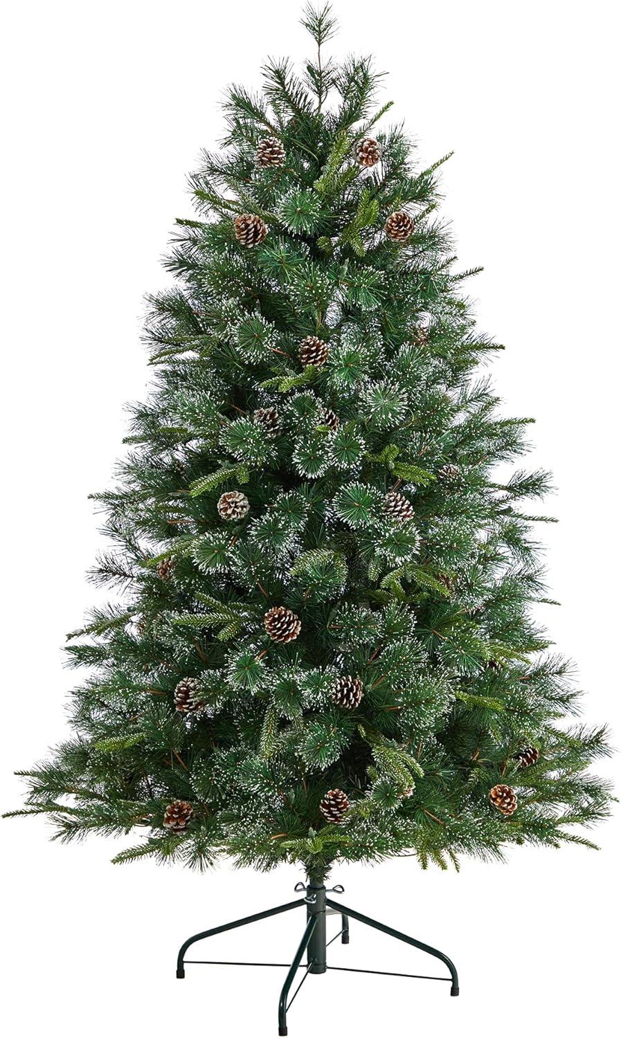 Nearly Natural 4-ft Snowed Tipped Clermont Pine Artificial Christmas Tree