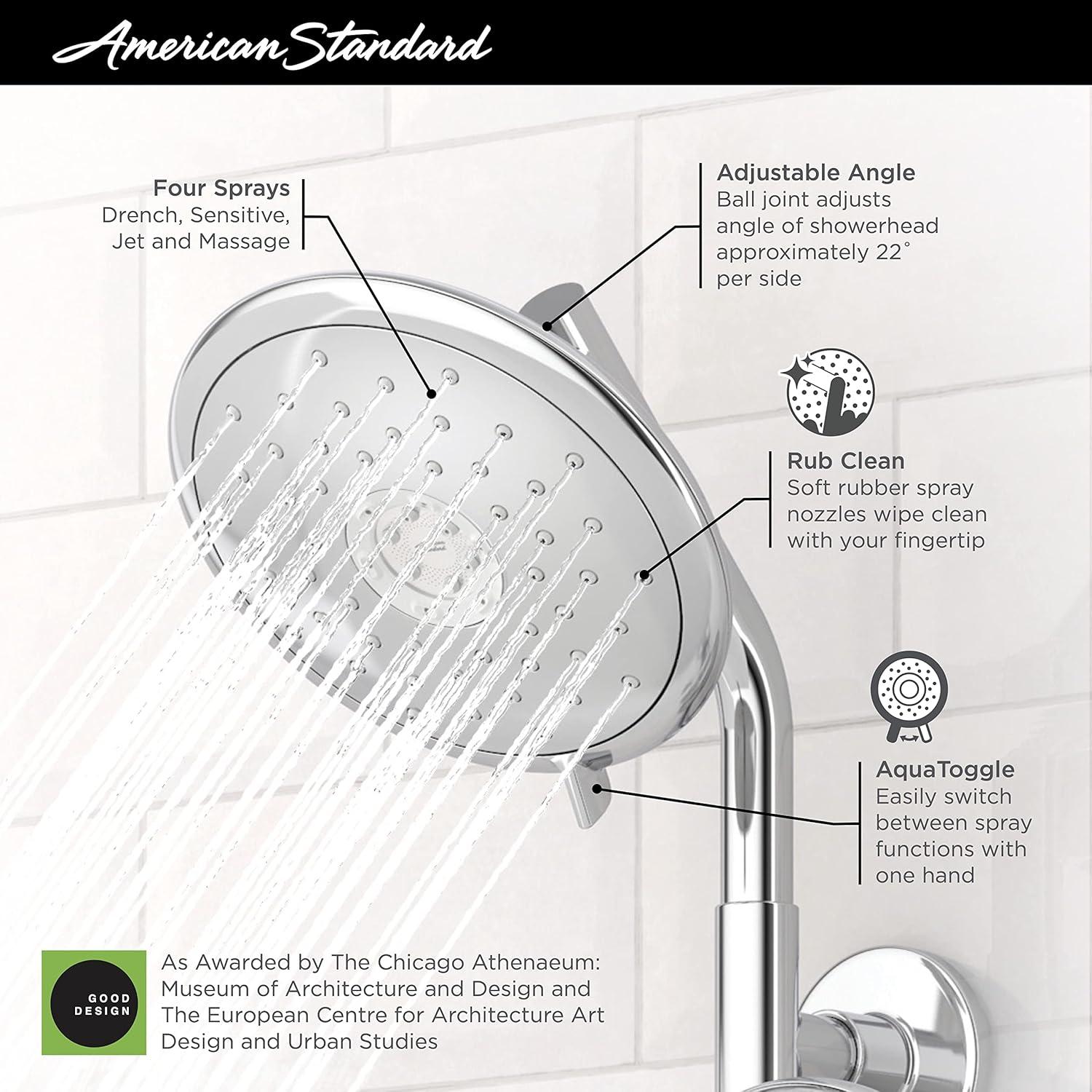 Matte Black 7-inch Adjustable 4-Function Wall Mounted Shower Head