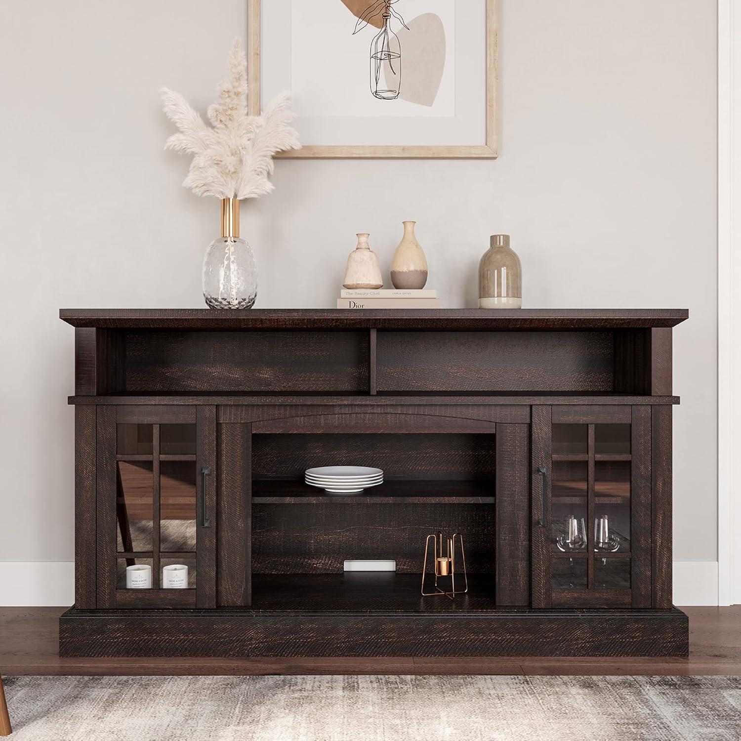 BELLEZE TV Stand Media Entertainment Center - Astorga (Espresso)