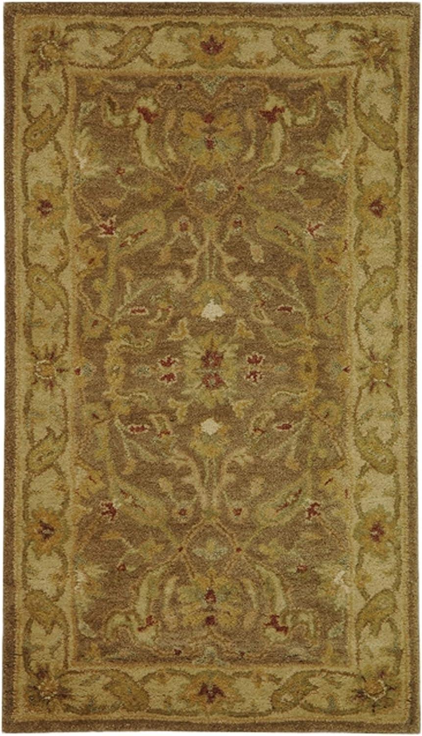 SAFAVIEH Antiquity Beaufort Traditional Floral Wool Area Rug, Brown/Gold, 2'3" x 4'