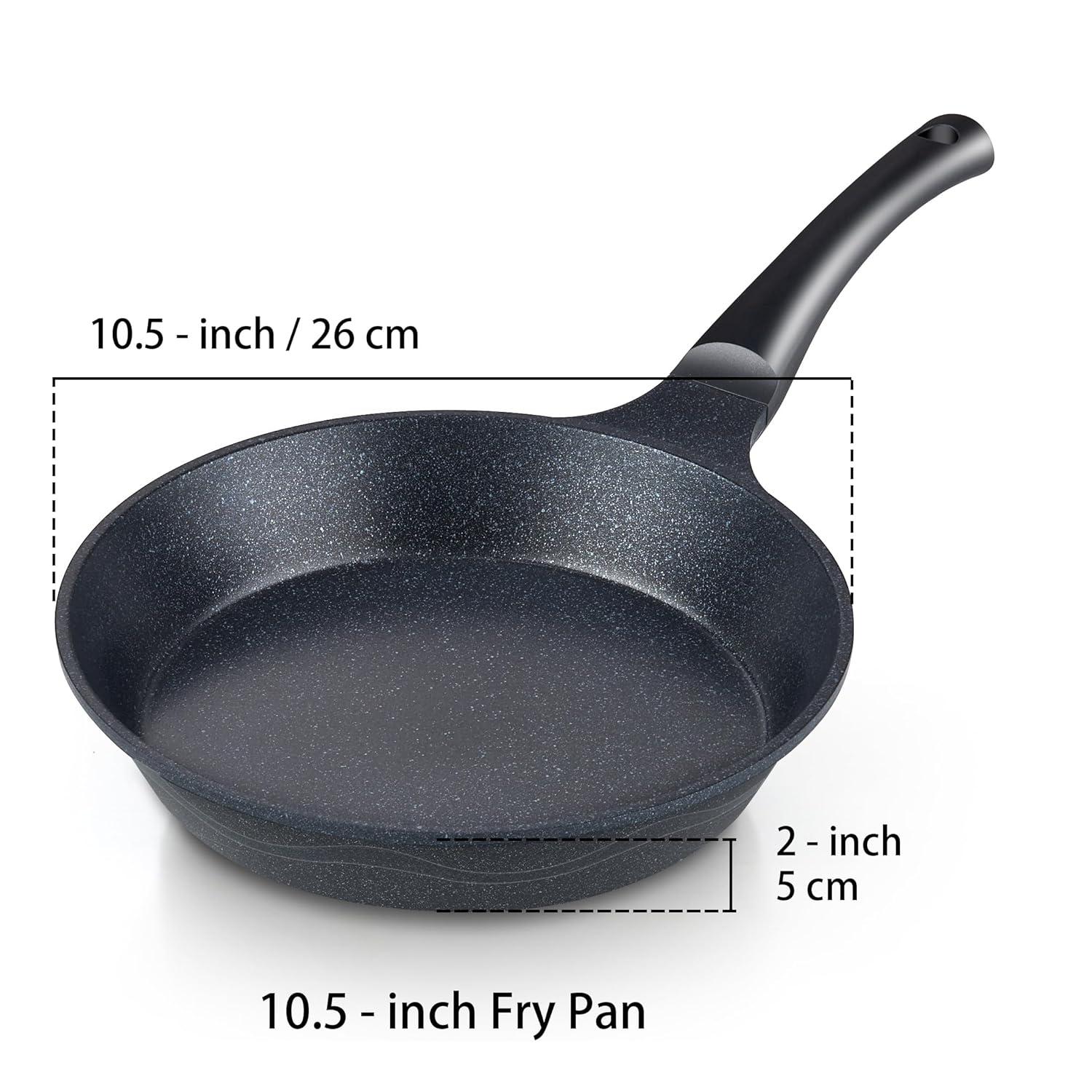 Cook N Home Cook N Home Marble Nonstick Frying Pan with Glass Lid