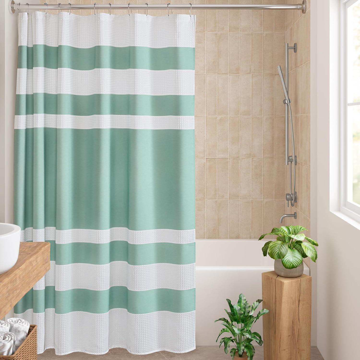 Spa Waffle Shower Curtain with 3M Treatment