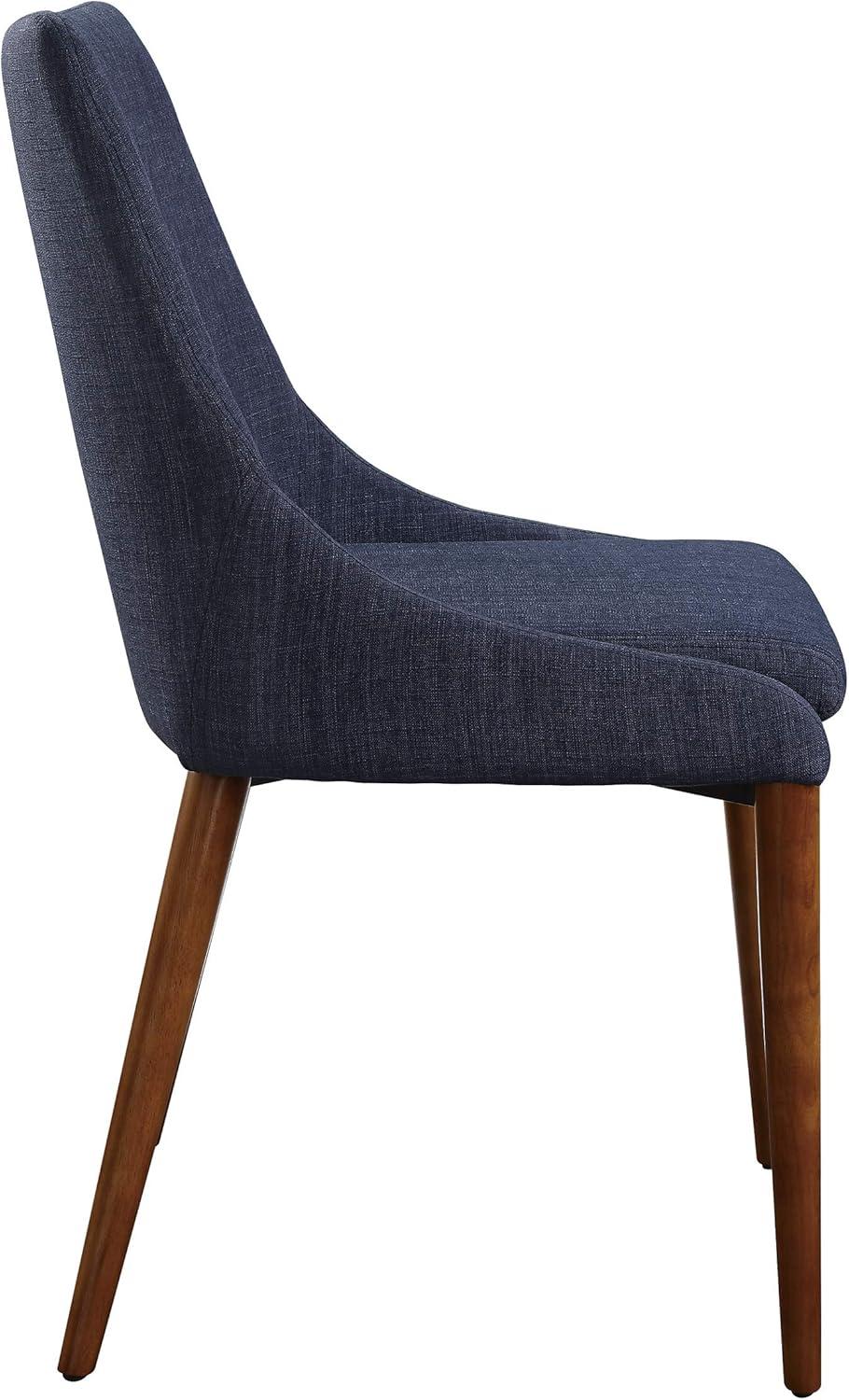 Navy Low-Profile Upholstered Wood Side Chair